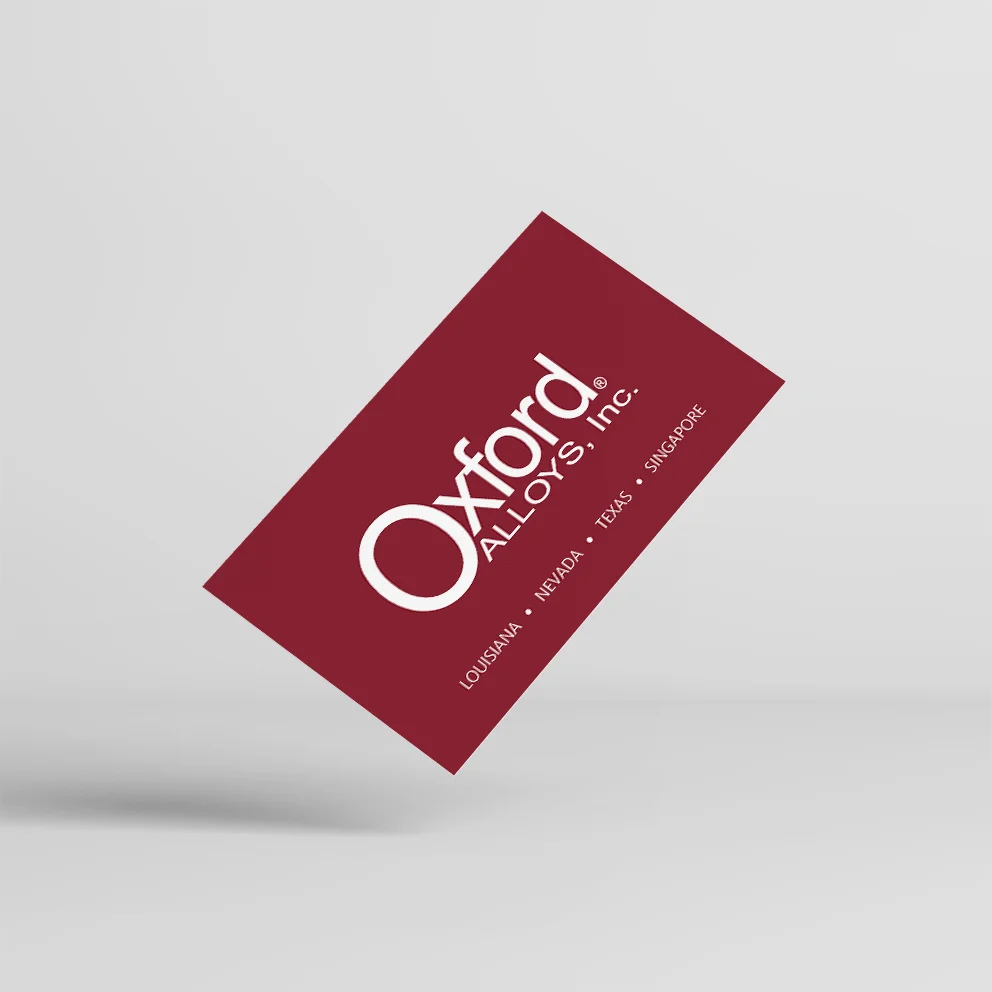 Thumbnail 4: Oxford Alloys Business Card - Angled